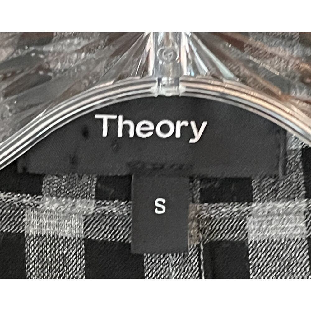 THEORY SOFT GINGHAM PANEL FRONT SHIRTDRESS DRESS SZ S $336 - Picture 5 of 5